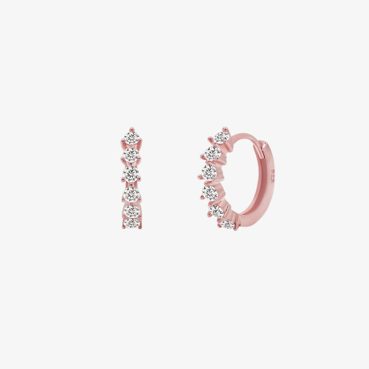 Cubic bunch huggie earrings-6