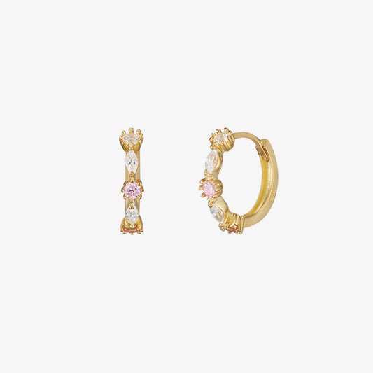 Pastel cubic huggie earrings-0