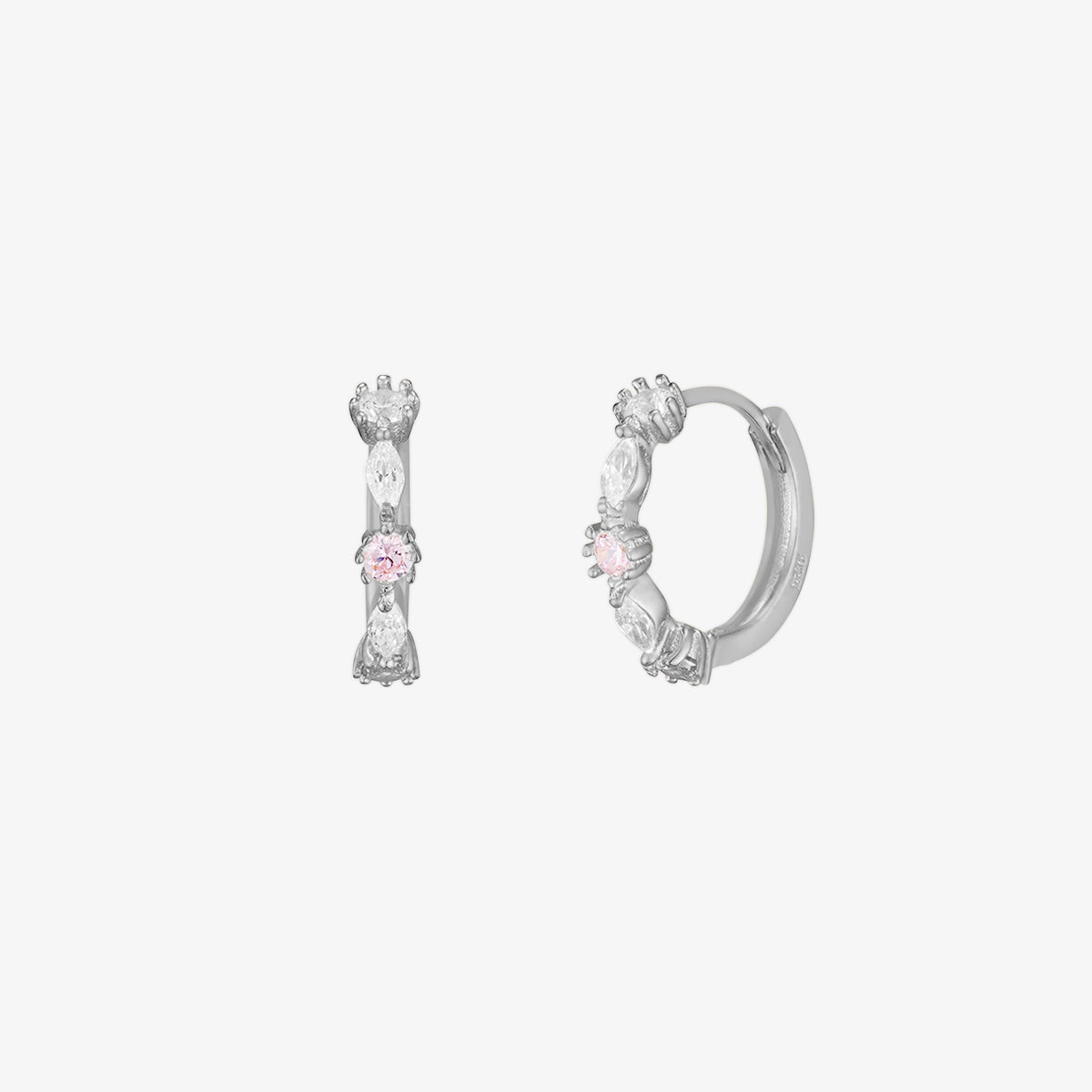 Pastel cubic huggie earrings-5