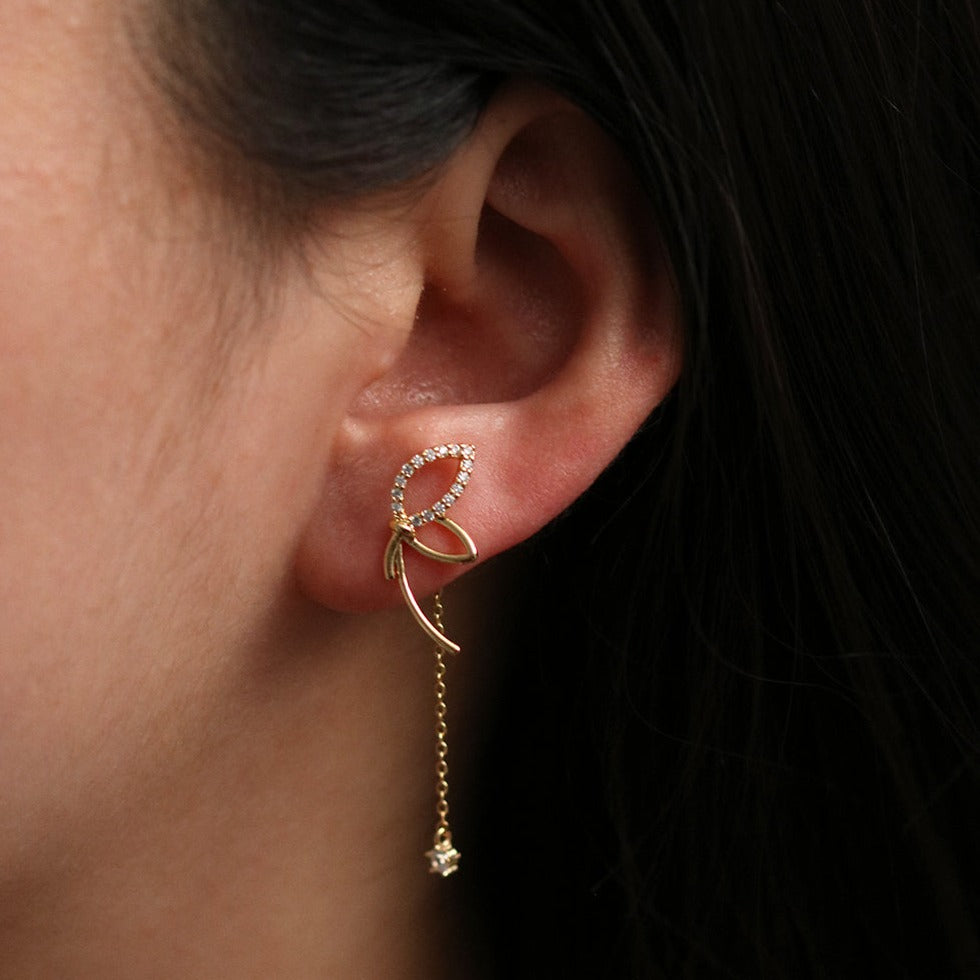 Angled knot drop earrings-2