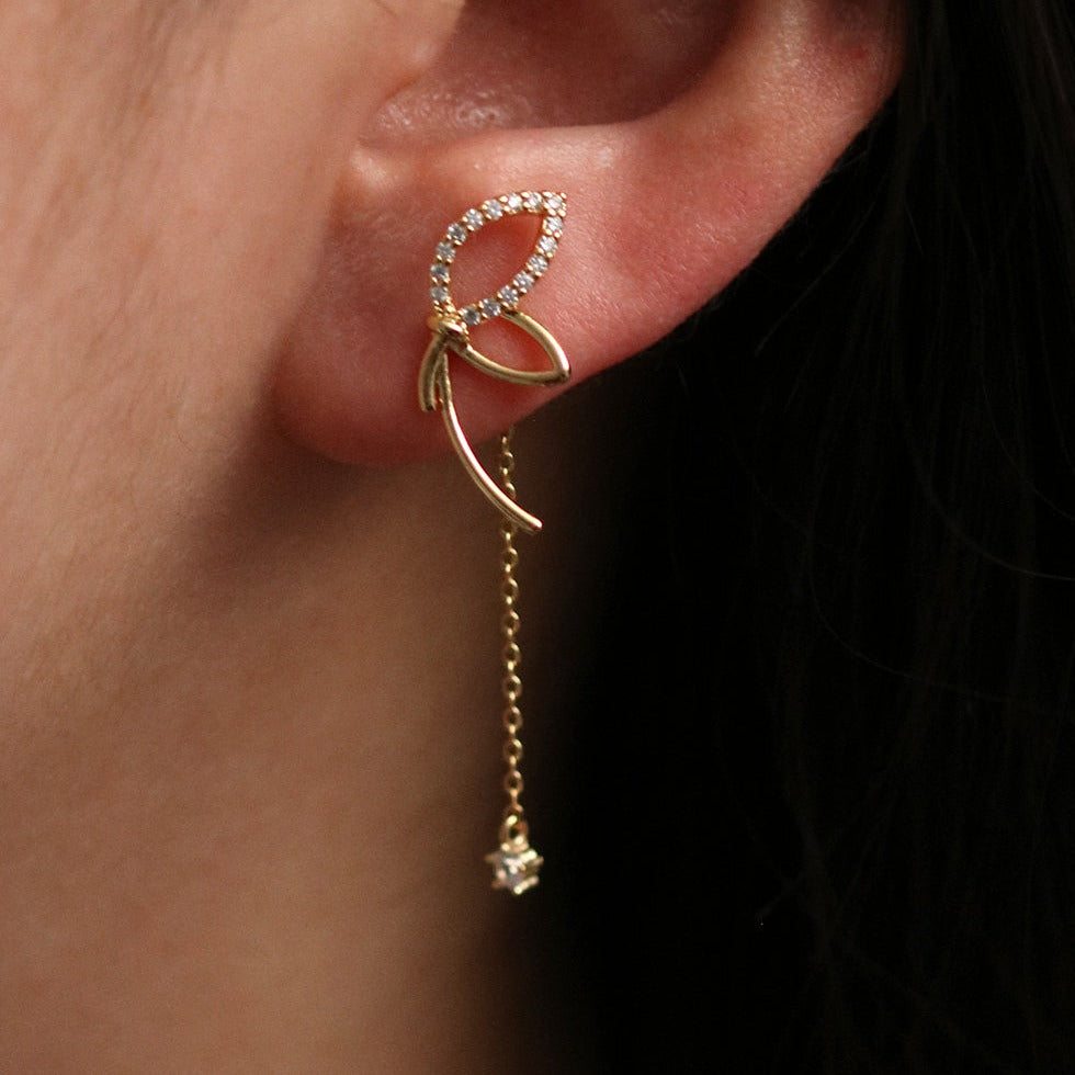Angled knot drop earrings-0