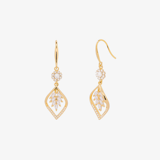 Vine drop sparkle hook earrings-0