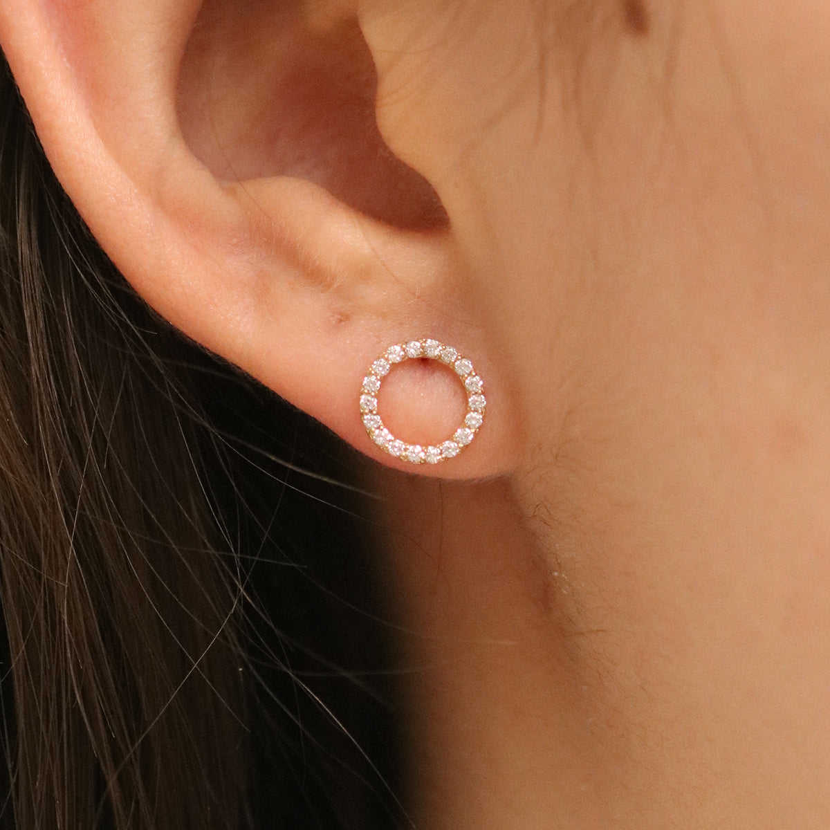 White topaz circle studs-3