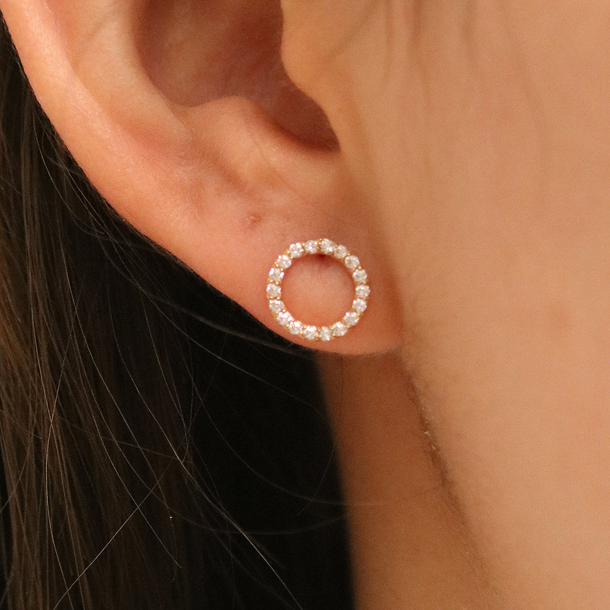 White topaz circle studs-2