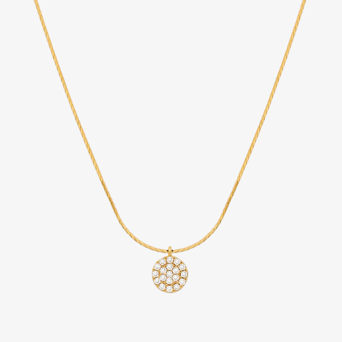 Circle pendant silk necklace-0