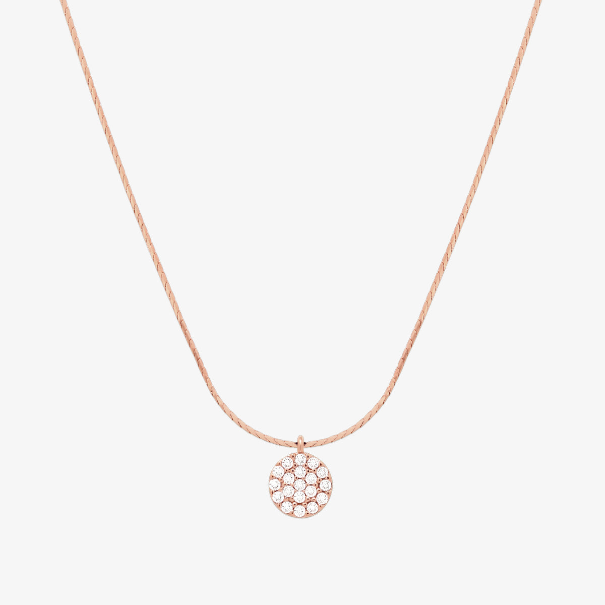 Circle pendant silk necklace-2