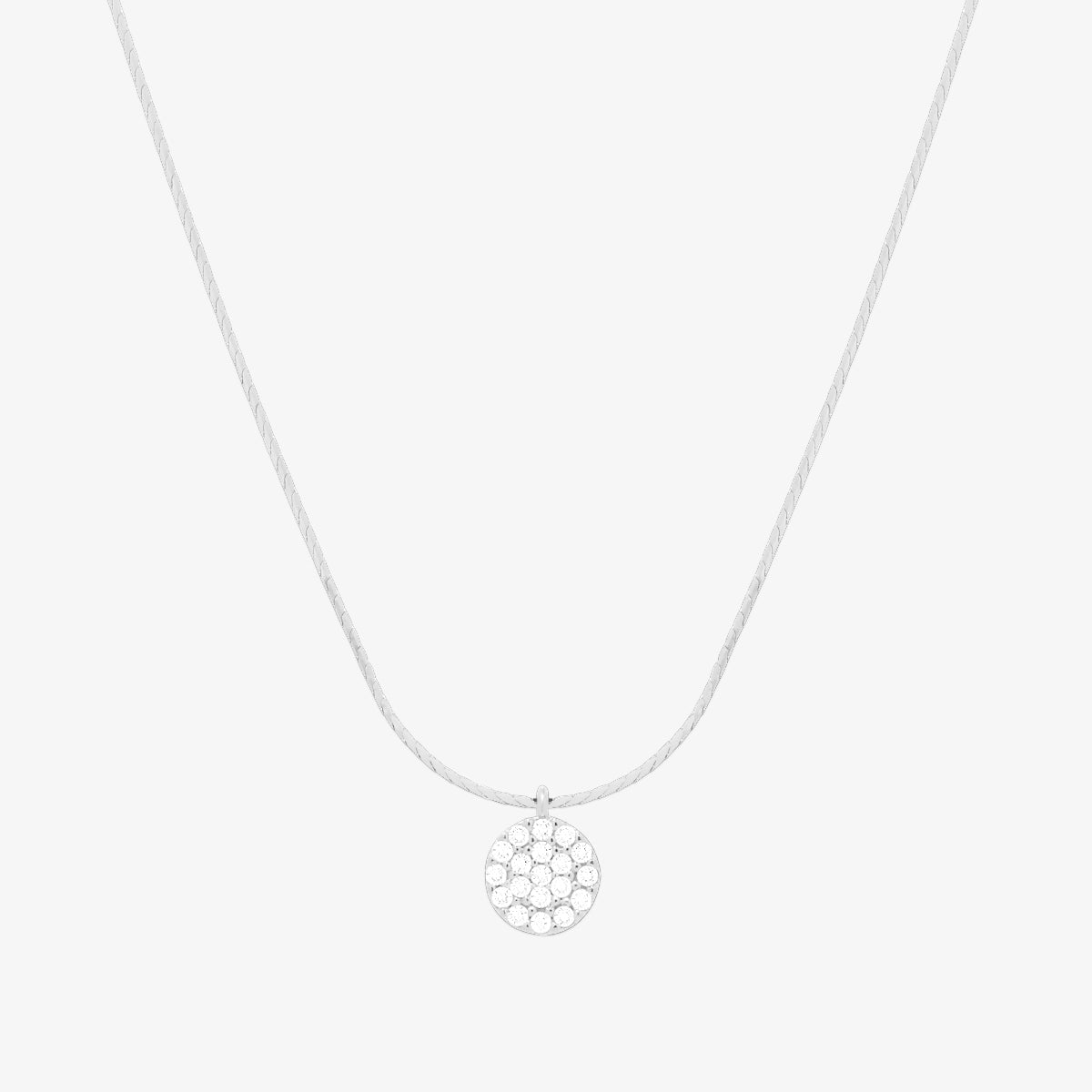 Circle pendant silk necklace-1