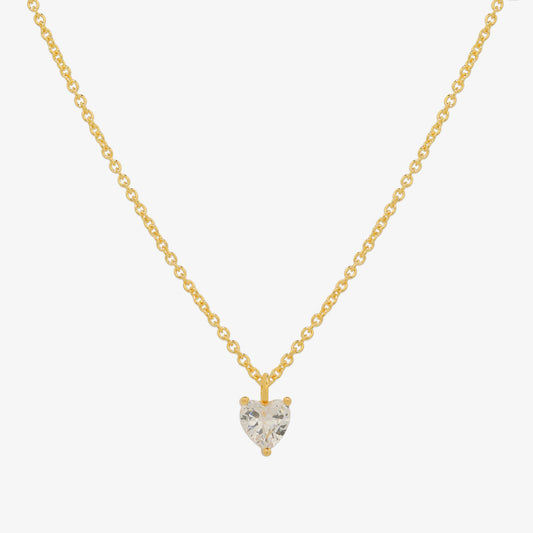Plain heart cubic pendant necklace-0