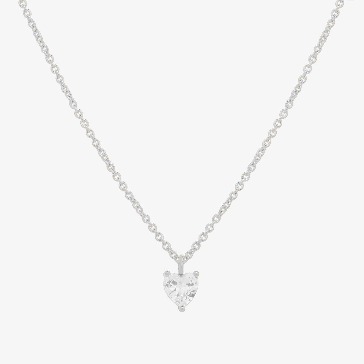 Plain heart cubic pendant necklace-2