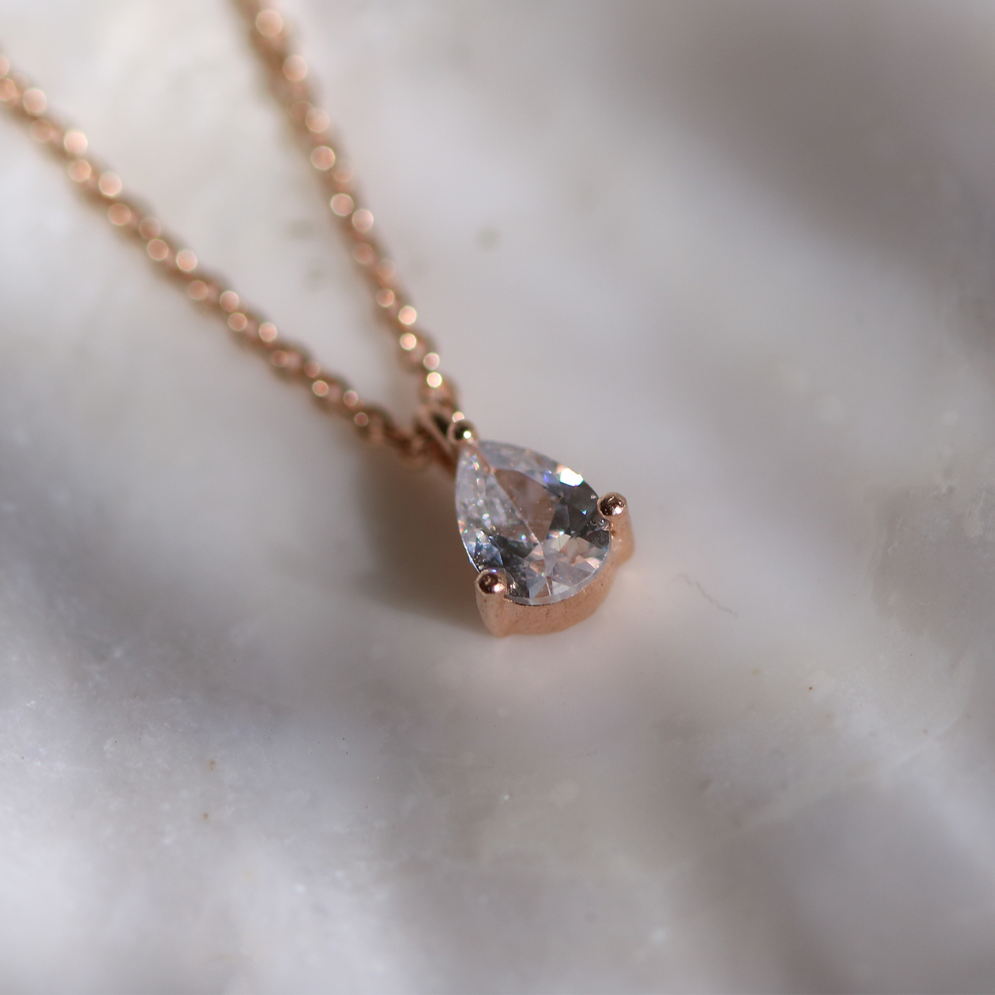 Plain oval cubic pendant necklace-1