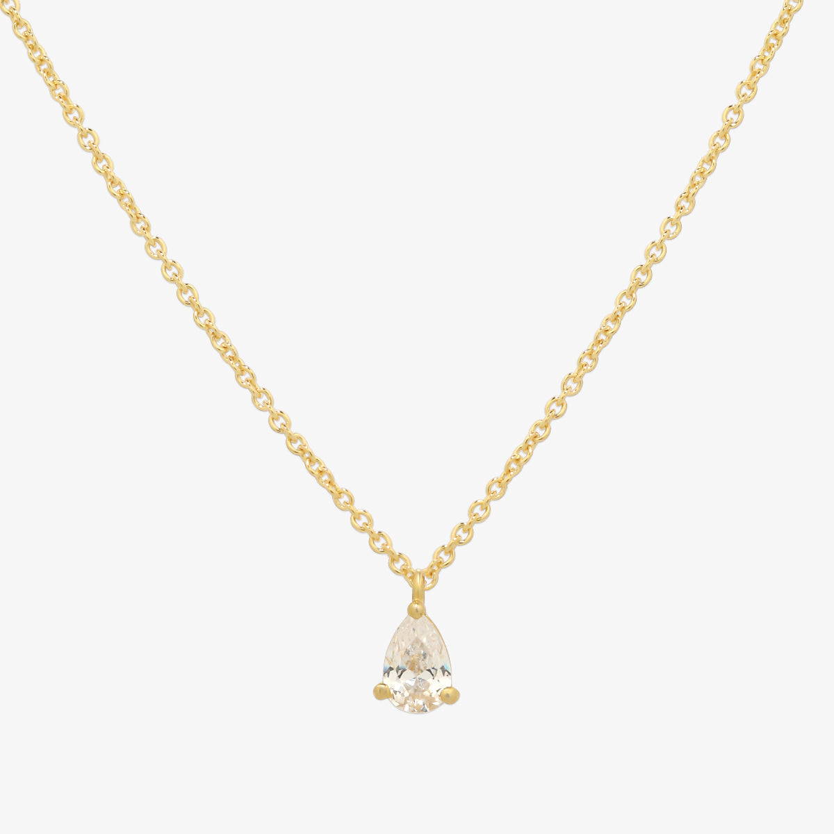 Plain oval cubic pendant necklace-0