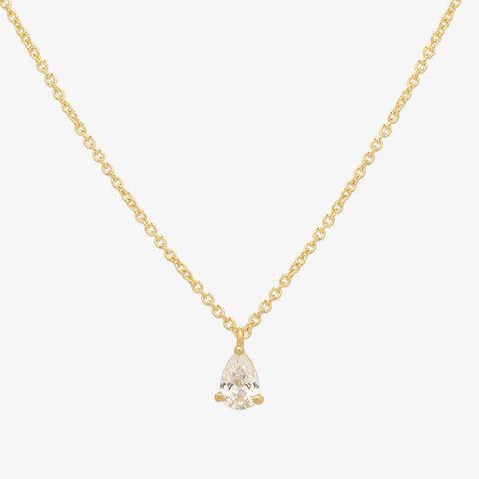 Plain oval cubic pendant necklace-0