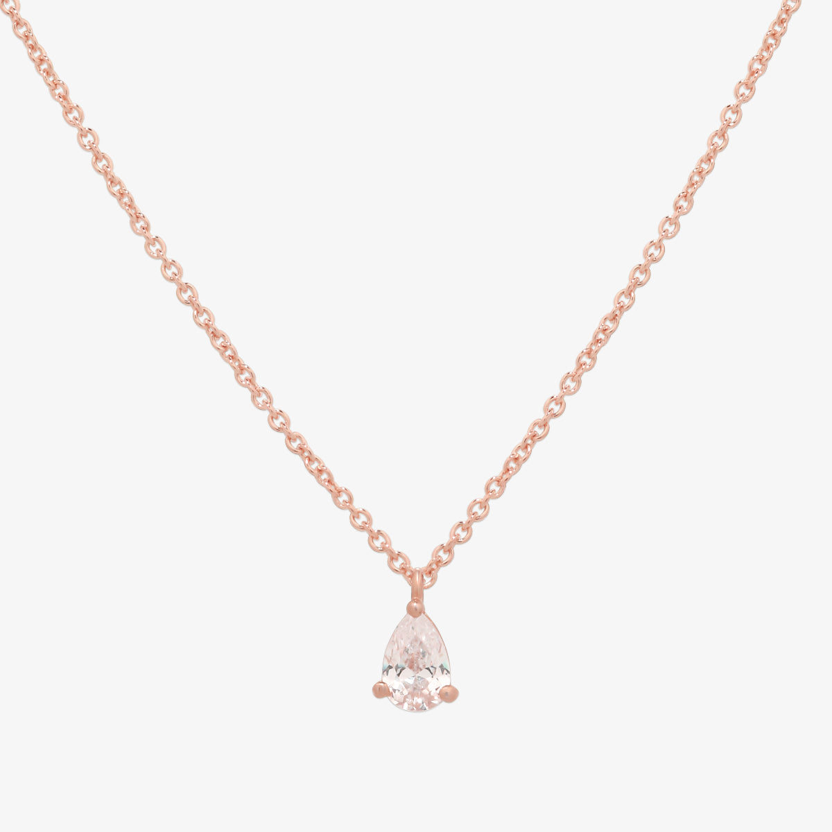 Plain oval cubic pendant necklace-3