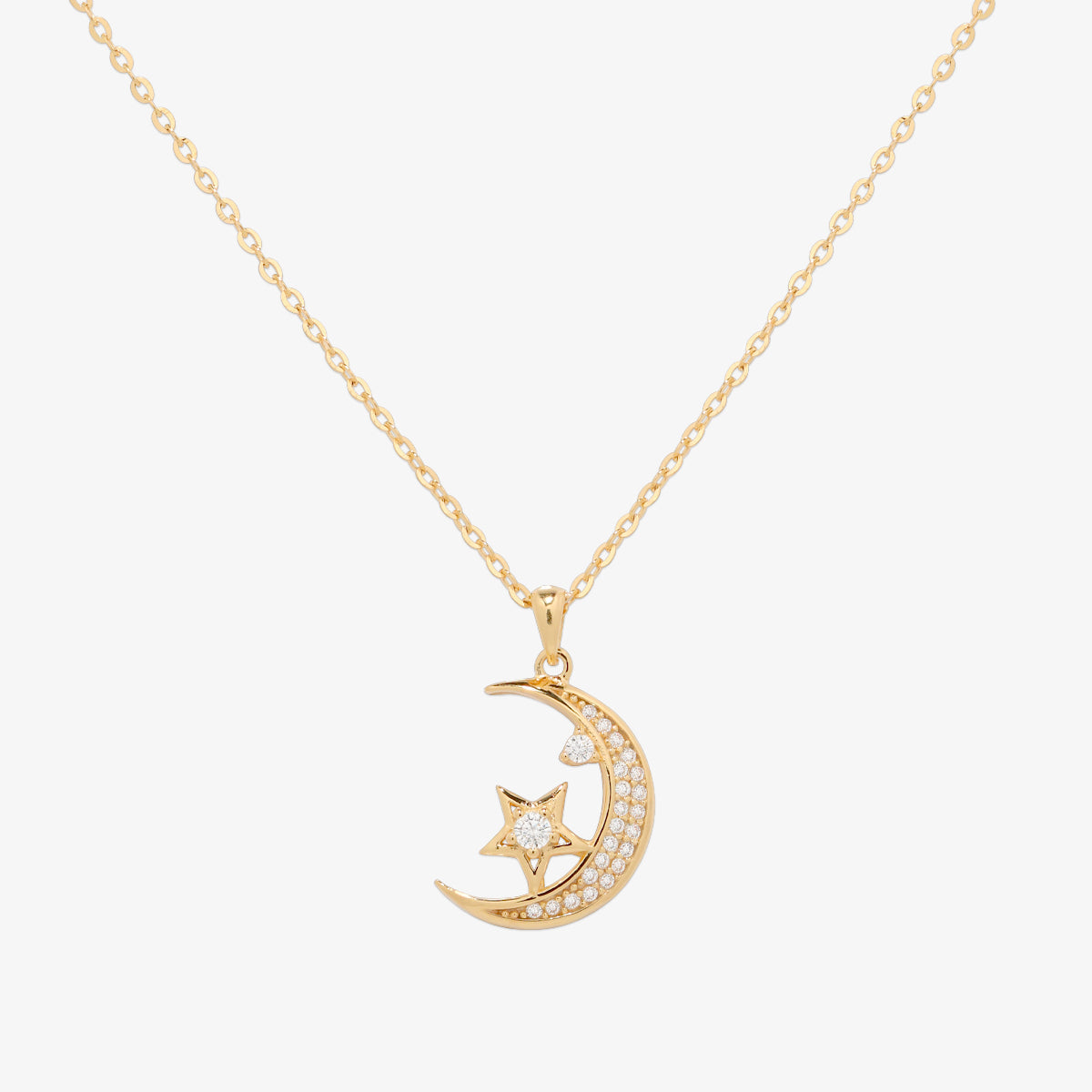 Cubic moon star necklace-0