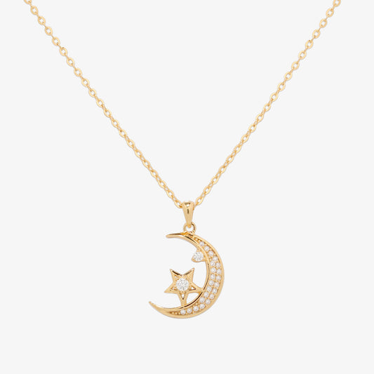 Cubic moon star necklace-0