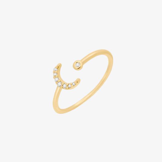 Cubic Crescent Moon Ring-0
