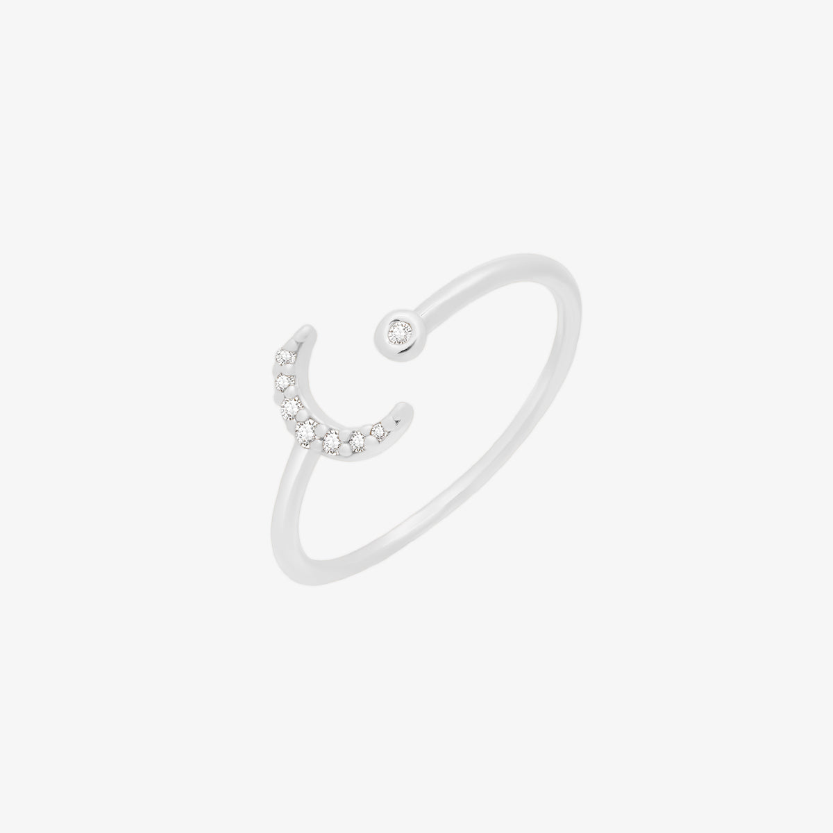 Cubic Crescent Moon Ring-5